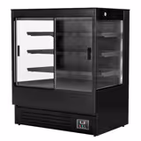 Expositor mural refrigerado - 1200mm - 390L - com 2 portas de correr em vidro duplo & 3 prateleiras - traseira fechada - Preto