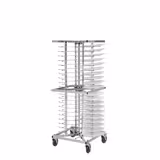 Platz stack Double Plate Stacker Trolley – 80 plates - Ø23–30 cm - 4 castors, 2 braked - stainless steel