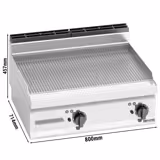 Elektrikli Pleyt Izgara - 9,60kW - Oluklu - Pişirme Yüzeyi: 795x500mm