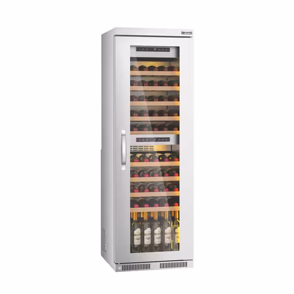 Commercial Wine Fridge - Stainless Steel - Dual Zone - 100L - max. 72 bottles