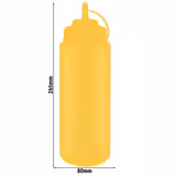 (6 stuks) Knijpfles - 1020ml - Ø 80mm - met schroefdop & afsluitdop - geel