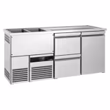 Comptoir de bar réfrigéré PREMIUM - 1950x700mm - 1 porte et 2 tiroirs         