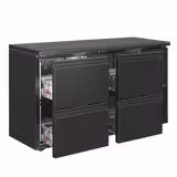 Barový chladicí stůl ECO - 1462x513 mm - 250 l - se 4 zásuvkami - černý