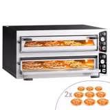 Forno de pizza elétrico Power - Base em pedra refratária - 9+9x Ø35cm - Eletromecânico - até 450°C - com controlo separado superior/inferior