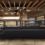 Hot Servery Counter TORONTO - 2100mm - black front - Bain Marie Top for 6x GN 1/1 - Black Granite Worktop