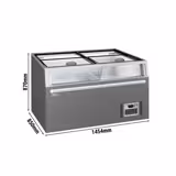 Mrazicí ostrůvek pro supermarkety - 1450 mm - 402 L - se 2 posuvnými dveřmi - šedý