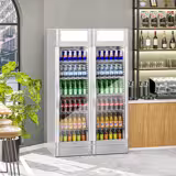 (2 pcs) Vitrine réfrigérée à boissons - 1190mm - 694 L - 2 portes vitrées - avec écran publicitaire LCD - éclairage LED - affichage digital de la température - +2 à +10 °C