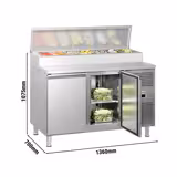 Commercial Saladette Prep Counter ECO - 1360x700mm - 2 Doors - for 7x GN 1/3