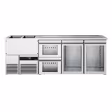 Banco Spillatura Birra - 2500x700mm - 2 Porte in vetro & 2 Cassetti in vetro