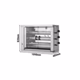Plynový gril na kuřata ECO se 3 rožni pro 18 kuřat - 1098 x 480 x 820 mm