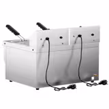 Freidora doble eléctrica - 8+8L - 6,5kW - Manual - con grifo de vaciado