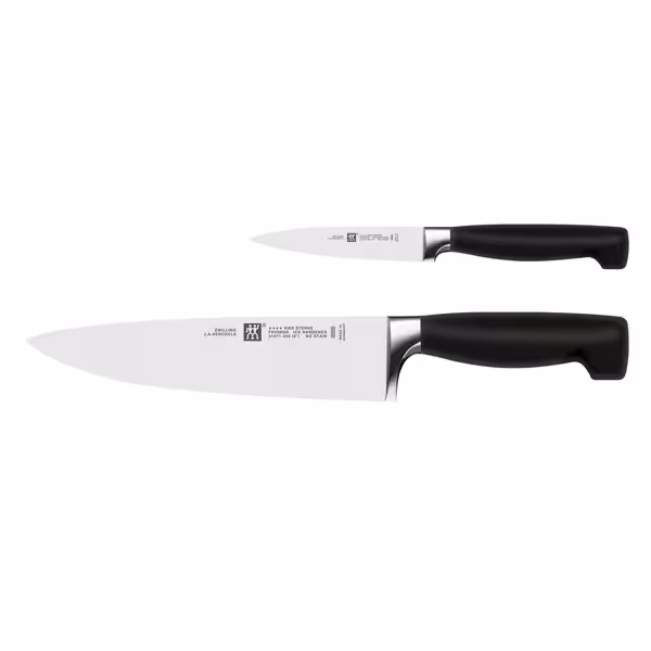 (4-piece) ZWILLING | Four Star Steak Knife Set – Black handles - FRIODUR ice-hardened