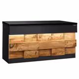 Table de caisse TORONTO – 1800 mm – façade en bois – plan de travail en granit Noir