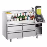 Bar & drink kylbänk  - 1,4 x 0,6 m - 150 liter - med 4 lådor 1/4 & hyllor