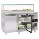 Saladette PREMIUM - 1510mm - 2 Türen - mit Glasaufsatz für 7x GN 1/3