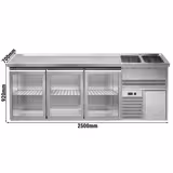 Pivski štand Premium PLUS - 2500x700 mm - 3 staklena vrata 