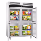 Upright Freezer Stainless steel PREMIUM - GN 2/1 - 1400L - with 4 half doors