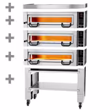 Four à pizza électrique Power - 4+4+4x 34 cm - Numérique - incl. hotte & support