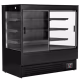 Armoire réfrigérée murale - 1500mm - 493L - avec 2 portes coulissantes vitrées & 3 étagères - arrière fermé - Noir