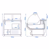Witryna chłodnicza - 1125x1150mm - 250L - Biały - z oświetleniem - front Biały