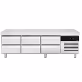 Mesa refrigerada baja - +2 a +8°C - 2000mm - 6 cajones - 6x GN 1/1