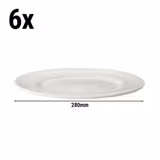 (6 pcs) LUX | Plate - flat - Porcelain - Ø280mm - Ivory