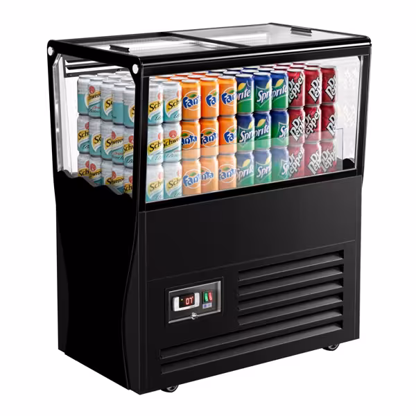 Ada Tipi Şişe Soğutucu - 730x450mm - 69 Litre - 2 Cam Sürgülü Kapaklı