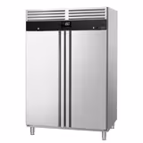 Vrieskast RVS PREMIUM - GN 2/1 - 1372mm - 1200liter - tot -22°C tot -18°C - met 2 deuren - geforceerde koeling, LED‑verlichting, automatische ontdooiing, slot & omkeerbare deur