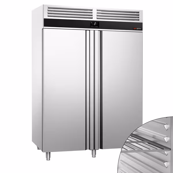 Kühlschrank Edelstahl PREMIUM - GN 2/1 - 1400 Liter - mit 2 Türen