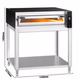 Forno elettrico per pizza - Platea in mattoni refrattari - 1340x1270mm - 9 pizze Ø35cm - fino a 400°C - Digitale - Sovrapponibile (fino a 3) - incl. Sottotelaio/Supporto