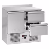 Koelwerkbank ECO - 900x700mm - 240 liter - met 1 deur - met 2 lades - met opstand