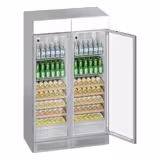 (2 pièces) Vitrine réfrigérée à boissons - 690 litres - design sans cadre - avec 2 portes vitrées et écran publicitaire
