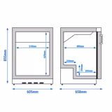 Tafelmodel Voorraadkoelkast RVS PREMIUM - 200l - met 1‑deurs dichte deur - binnenzijde kunststof