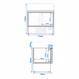 Saladette Premium PLUS - 978mm - 2 Türen - mit Glasaufsatz für 6x 1/3 GN & 3x 1/6 GN