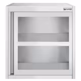 Edelstahl Wandhängeschrank - 800x400mm - mit Glasflügeltür - 800mm hoch