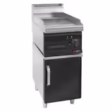 Elektrische bakplaat - 8kW - Geribbeld - Bakoppervlak: 395x535mm - met onderbouw met 1 deur