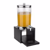 Juice Dispenser - BRIDGE - polycarbonate tank with tap & dual ice packs (top & bottom) - 4 Litres - Stainless steel & wood - incl. stand, 2 batteries & touchless adaptor