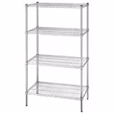 Metallihylly - 900x450 mm - Syvyys: 450 mm - 4 hyllytasoa (SÄÄDETTÄVÄ) - kromi - Kantavuus: 180 kg