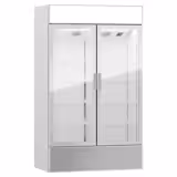 (4 pz) Vetrina frigo per bibite - 4800mm - 4800l - porta in vetro senza cornice - con 8 porte in vetro & cassonetto pubblicitario illuminato & illuminazione LED
