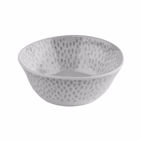 (6 stuks) Kom - FOOTMARK - Melamine - 0,25L - rond - Ø130mm - stapelbaar - Wit/Grijs