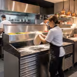 Pizzawerkbank PREMIUM - 2025x800mm - met granieten werkblad - met 2 deuren & 7 laden - incl. opzetkoelvitrine - 9x GN 1/3