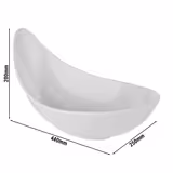 (6 kom) Zdjela - GLOBAL BUFFET - Melamin - 3,3 l - 440x250 mm - složive - Bijela