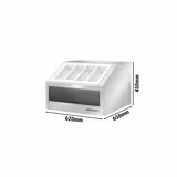 Bestek- & serviesrek KOPENHAGEN - tafelmodel - RVS - 620x650mm - hoogte: 450mm