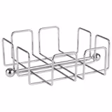 (6 szt.) Serwetnik - WIRE - Metal - 190x190x65mm - Chromowany - na ok. 50 serwetek koktajlowe złożone na 1/4 - z obciążnikiem