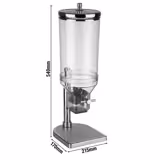 Dispensador de cereais - FRESH+EASY - rotativo - 1 recipiente em plástico alimentar - 4,5L - base em aço inoxidável