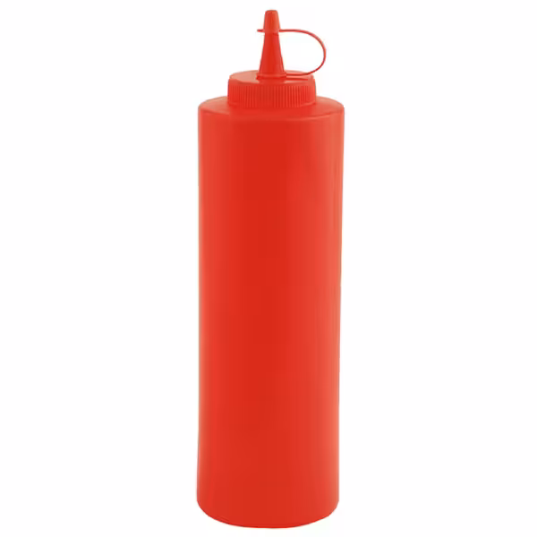(6 stuks) Knijpfles - 650ml - Ø 65mm - met afsluitdop - rood