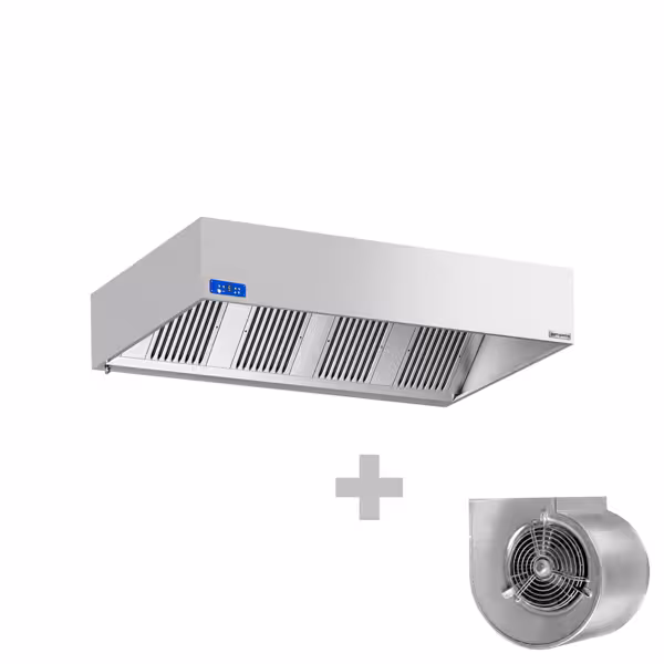 Afzuigkap doosmodel met ingebouwde motor - 2400mm - met toerentalregelaar, labyrintfilters & verlichting