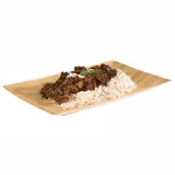 (6 stuks) Dienblad BAMBOO - Melamine - 34,5x21,5cm - hoogte: 30mm - Beige/Wit