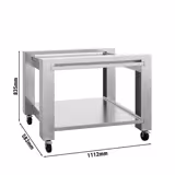 Support pour four à pizza - 1112x583x835mm - Inox - avec 1 étagère - pour four à pizza POP434E - Norme CE