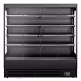 Commercial multideck display fridge - 1940mm - 893L - with 4 sliding glass doors & 4 shelves - Black